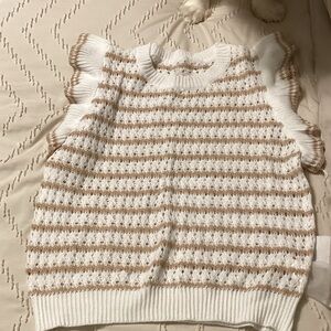 Striped Knit Sleeveless Sweater